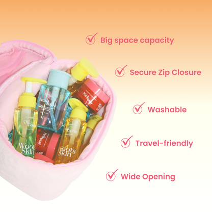 WOOTS SKIN CLUB BEAUTY POUCH - PINK